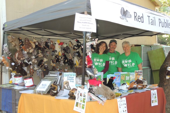 Fund-raising volunteers for Shasta Wildlife Rescue. Mary A Livingston, Tim Livingston, and ivy Smith.